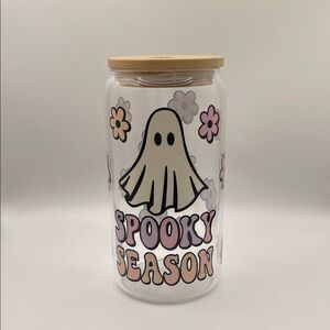Spooky Season Glass Jar with Wooden Lid